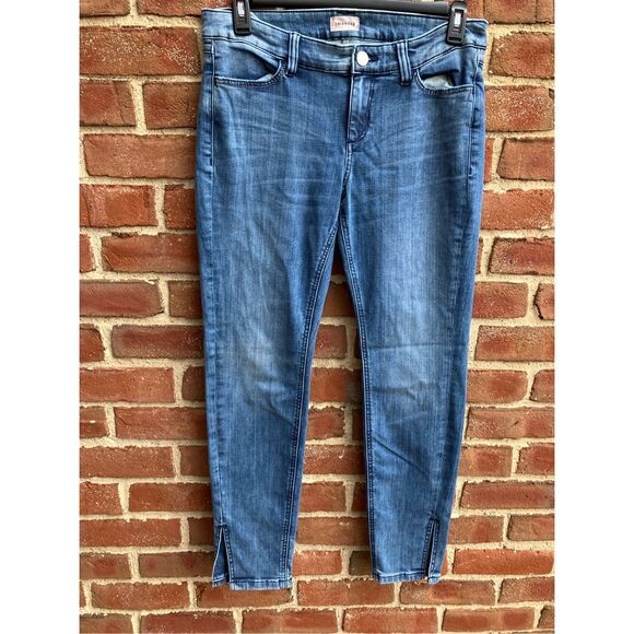 S Oliver Triangle Women's Whisker Side Slit Ankle Denim Jeans Blue 8 NEW - Picture 1 of 6